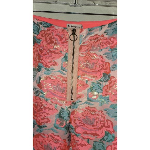 For Love & Lemons Floral Metallic Brocade Pants Size Large - Picture 4 of 10